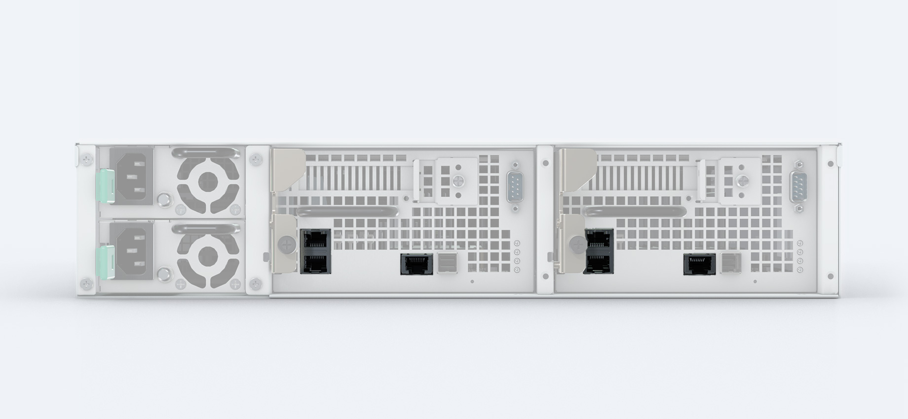 product SA3200D back view photo - 2 x 1GbE & 1 x 10GbE