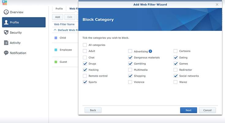 Web filtering