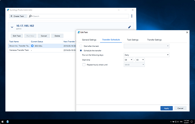 Automating high-speed transfer