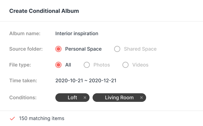 Conditional albums
