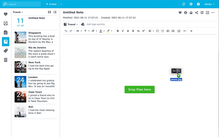 Drag and drop important documents