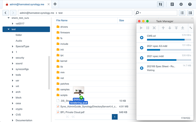 Intuitive client for instant and automated transfer